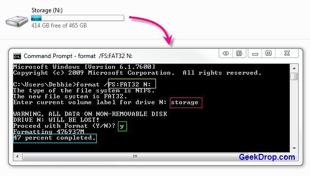 How To reFormat A Hard Drive To FAT32 In Win 7 or Vista
