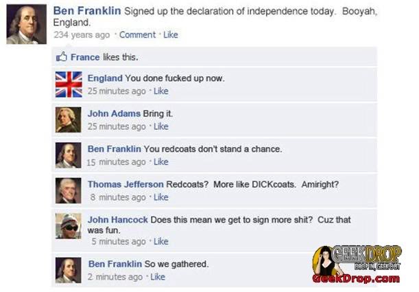 funny facebook statuses ben franklin