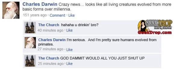 hilarious facebook statuses charles darwin
