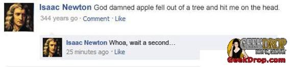 funny facebook statuses isaac newton
