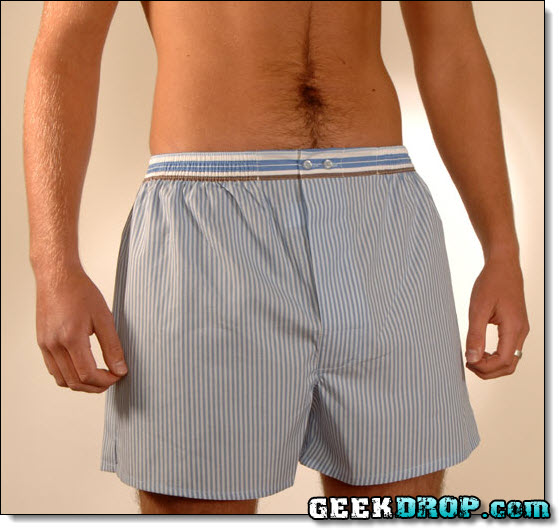 Blue Stripe Cotton Boxer Shorts By Coton Doux