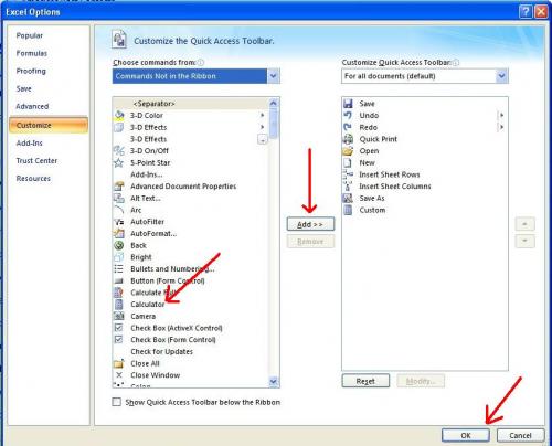 How To Add A Calculator To The Excel Quick Access Toolbar