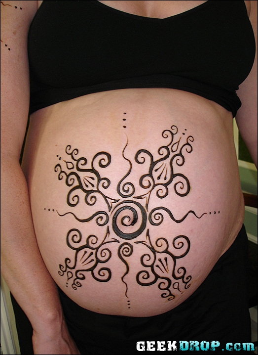Pregnant Henna Belly Tattoo Pregnant Henna Belly Tattoo