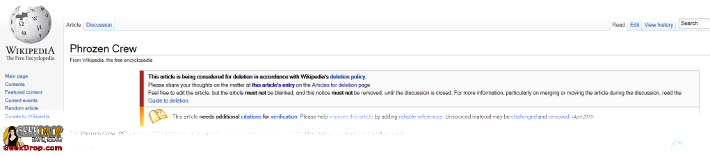 Phrozen Crew on Wikipedia