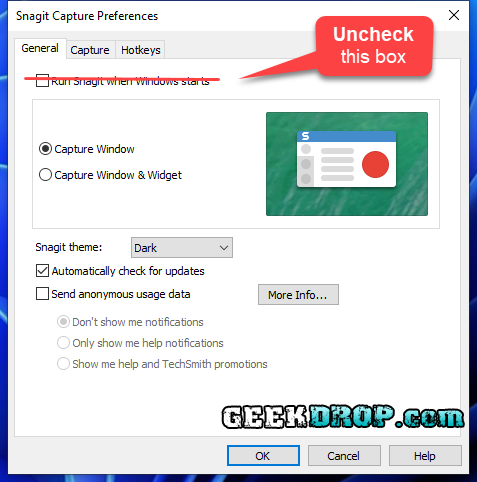 Here's How to Start SnagIt Minimized to Tray