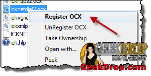 Register OCX Context Menu