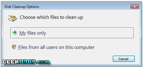 How to run disk cleanup in Windows (Vista, Win 7, etc.) - Options
