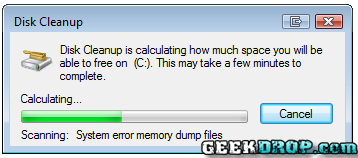 How to run disk cleanup in Windows (Vista, Win 7, etc.) - calculating