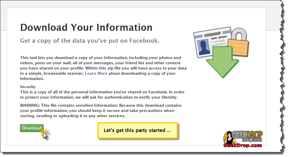 facebook download your profile information