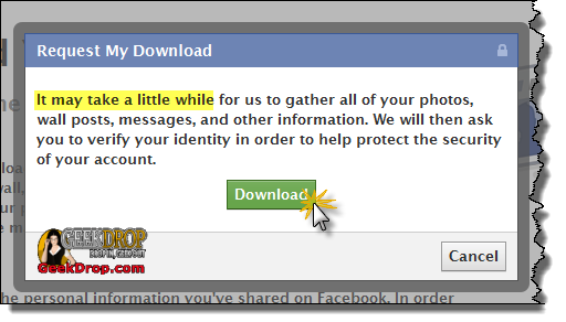 facebook download your profile information tutorial