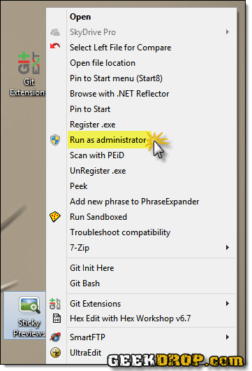 How To Run a Program As Administrator Tutorial - right-click context menu